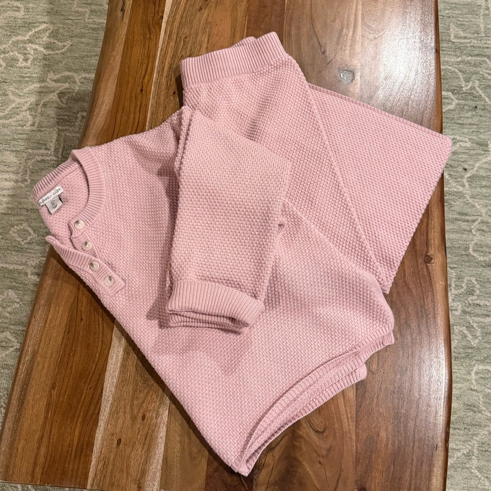 Sincerely Jules Pink Textured Crewneck Sweater Set